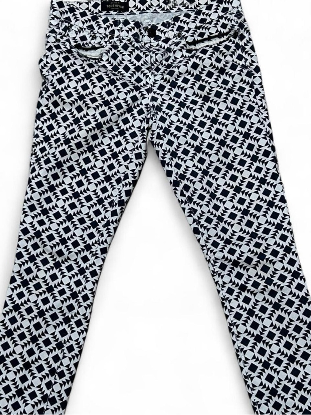 J. Crew Black and White Geometric Skinny Pants